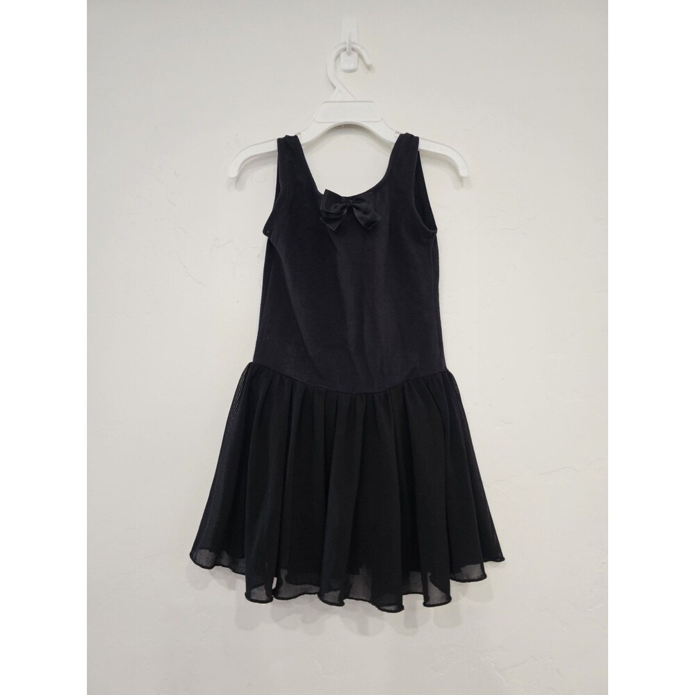 Theatrical Girl's Black Ballet Bodysuit Leotard Size Small